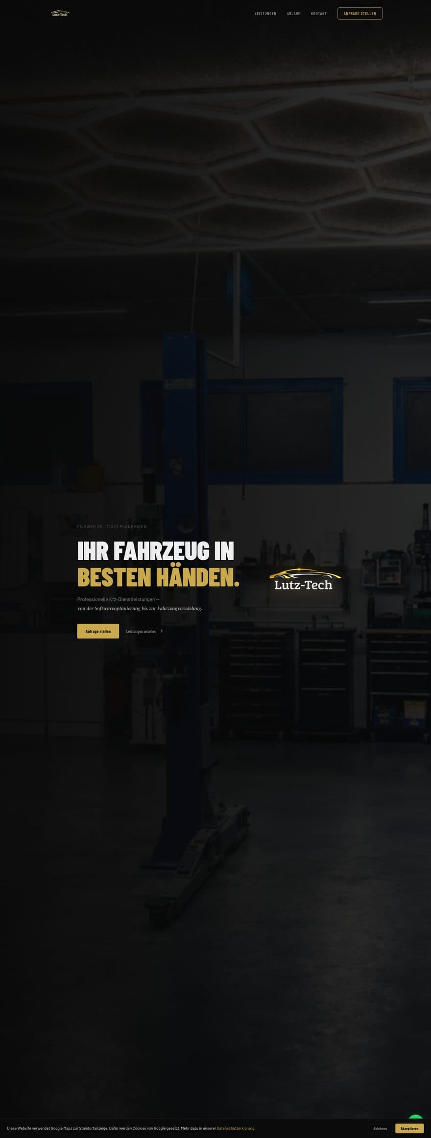 Website von Lutz-Tech in voller Länge